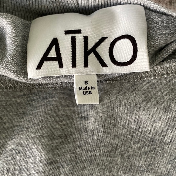 AIKO Gray Tiered Ruffle Back Marled Knit Sweatshirt Bolero Cardigan - S - Picture 9 of 12